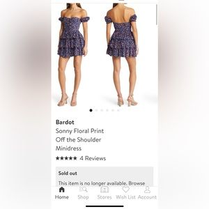 Bardot  floral pattern off-the-shoulder minidress complete with a tiered skirt